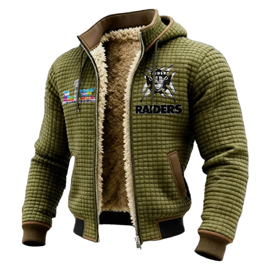 Black Pride Fleece-Lined Hooded Jacket, Deep Winter Insulated Hoody HVN1457LV - Green - Image 2