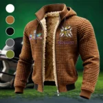Purple Horns Fleece-Lined Hooded Jacket, Rugged Terrain Fleece Hoody HVN1457MV - brown