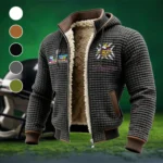 Purple Horns Fleece-Lined Hooded Jacket, Rugged Terrain Fleece Hoody HVN1457MV - Grey