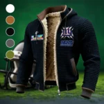 Blue Pride Fleece-Lined Hooded Jacket, Ultra-Soft Plush Lined Jacket HVN1457NG - Black