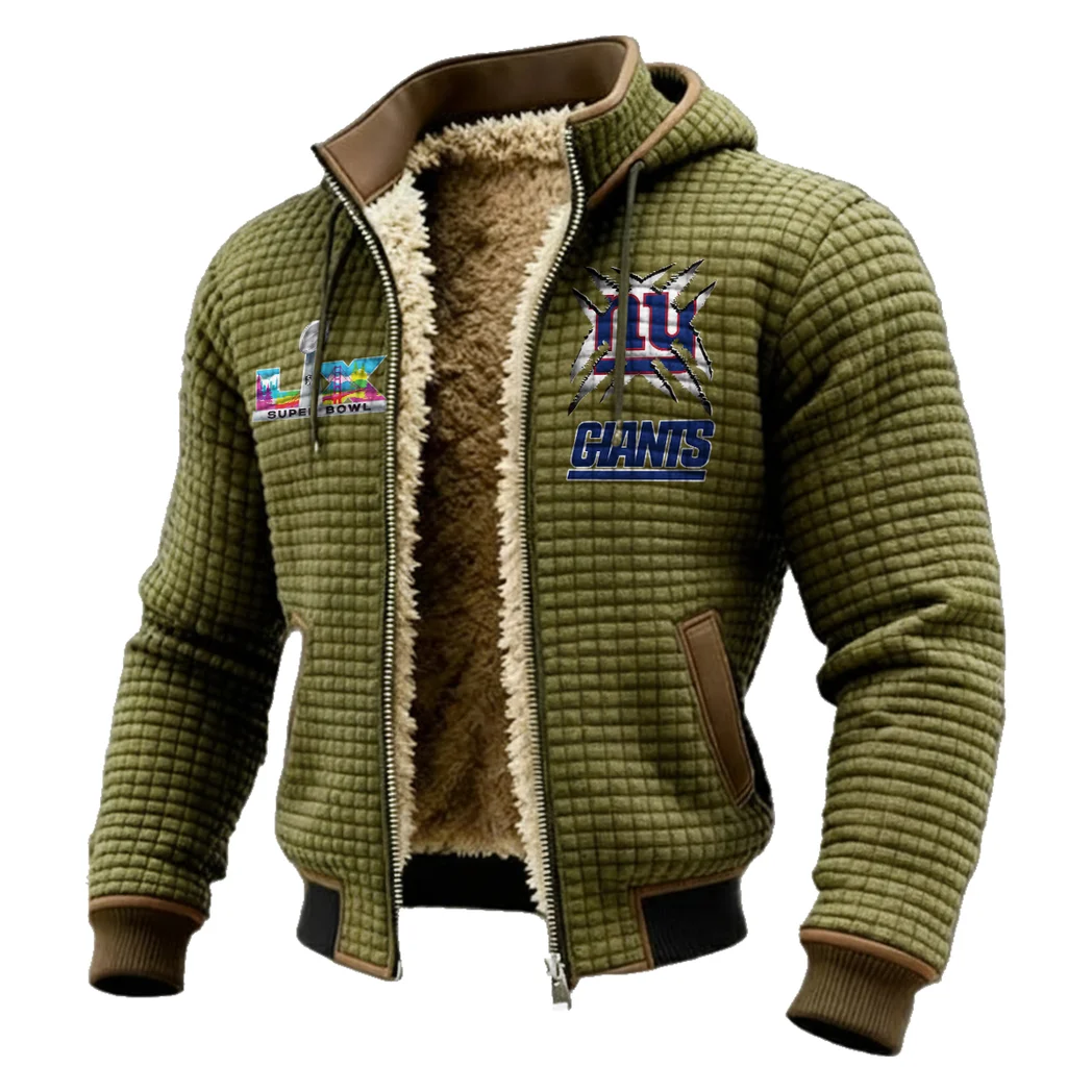 Blue Pride Fleece-Lined Hooded Jacket, Ultra-Soft Plush Lined Jacket HVN1457NG - Green - Image 2
