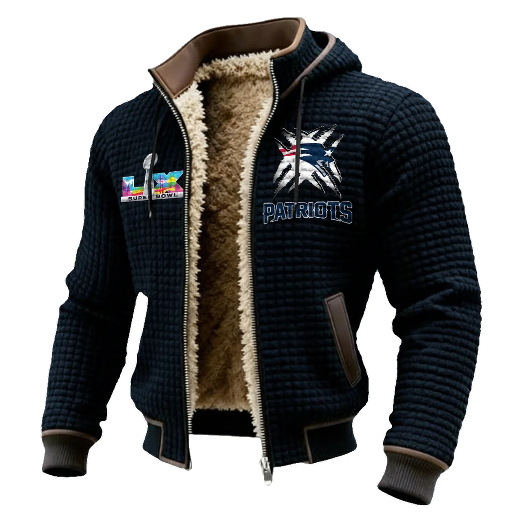 Match Day Squad Fleece-Lined Hooded Jacket, Heavyweight Cozy Sport Shell HVN1457NP - Black - Image 2