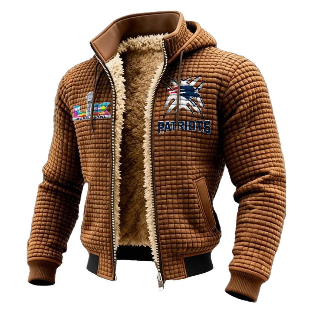 Match Day Squad Fleece-Lined Hooded Jacket, Heavyweight Cozy Sport Shell HVN1457NP - brown - Image 2
