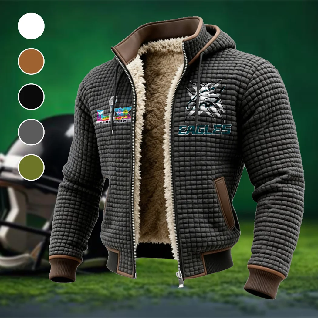 Match Day Squad Fleece-Lined Hooded Jacket, Luxe Cloud-Fleece Hooded Shell HVN1457PE - Grey