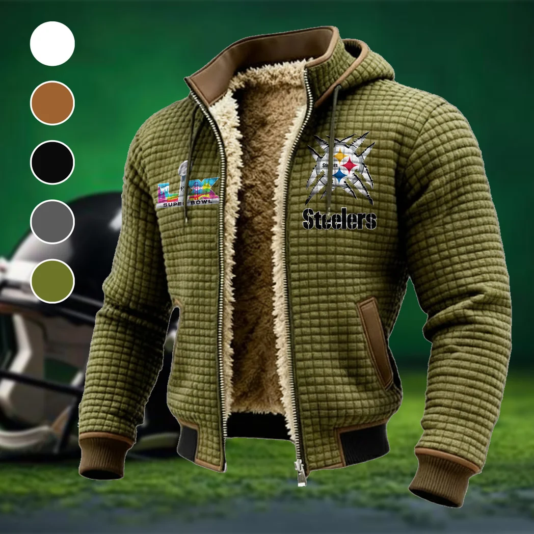 Steel Crew Fleece-Lined Hooded Jacket, High-Density Comfort Fleece HVN1457PS - Green