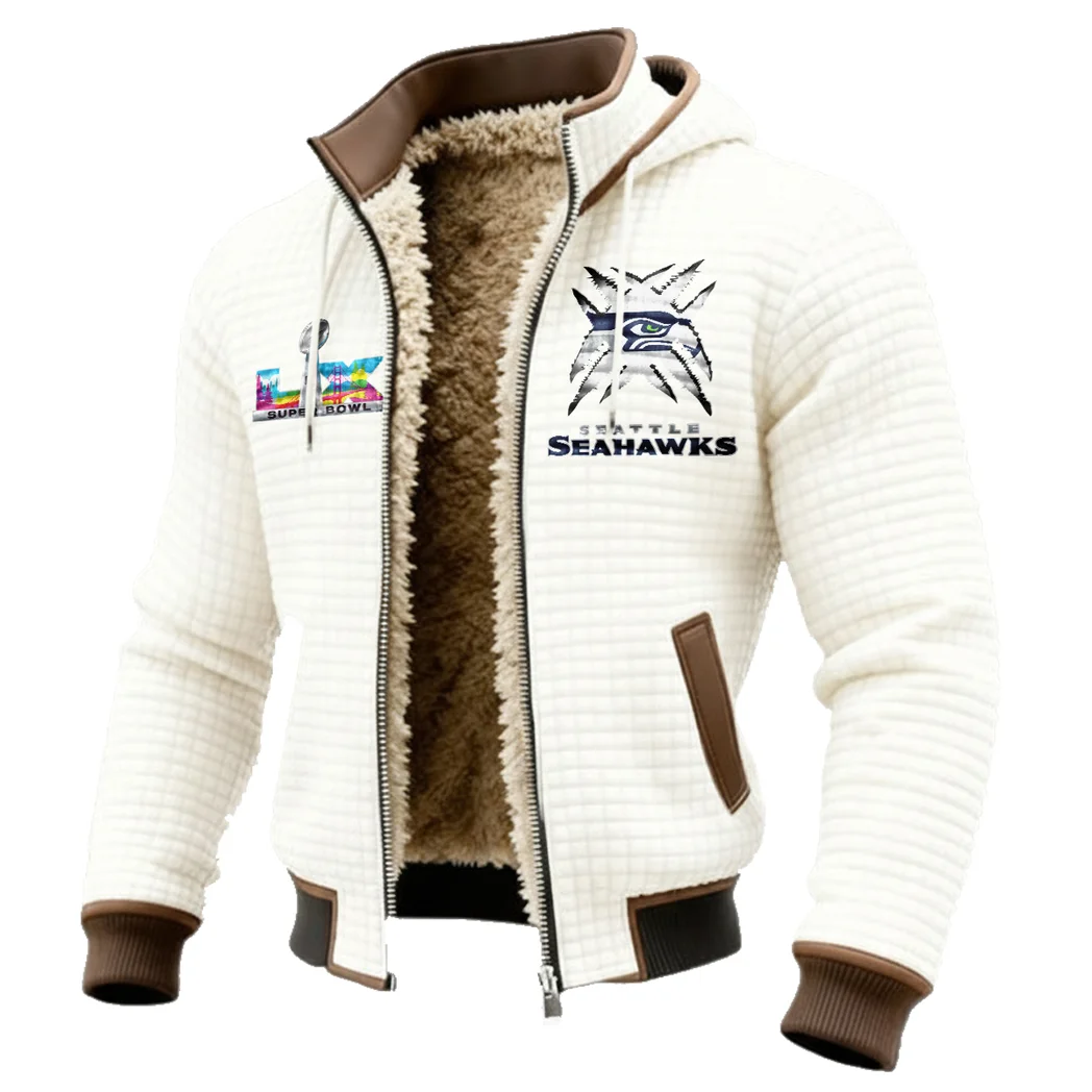 Midnight Command Fleece-Lined Hooded Jacket, Breathable Warmth Sport Jacket HVN1457SS - White - Image 2