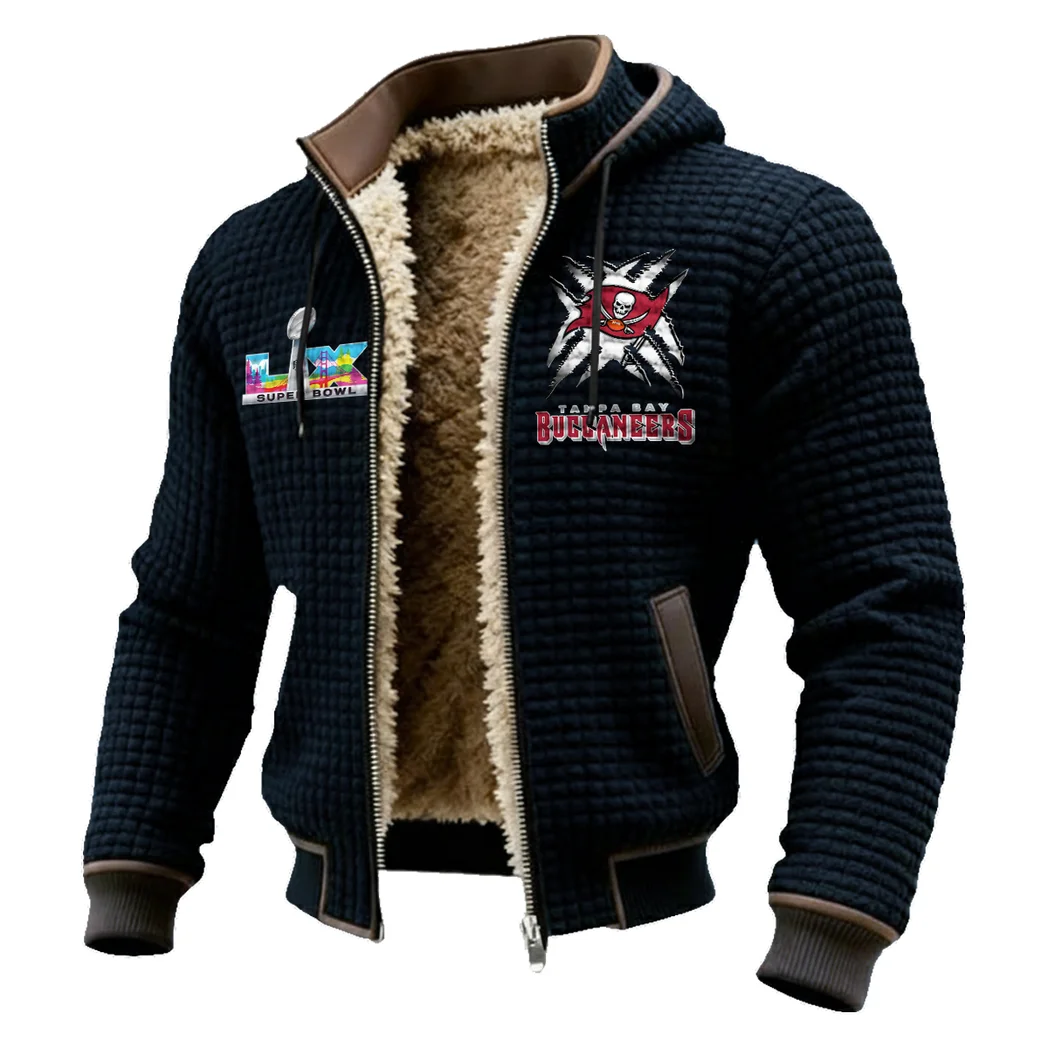 Pirate Squad Fleece-Lined Hooded Jacket, Soft-Touch Thermal Outerwear HVN1457TB - Black - Image 2