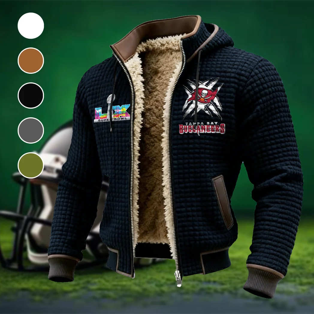 Pirate Squad Fleece-Lined Hooded Jacket, Soft-Touch Thermal Outerwear HVN1457TB - Black