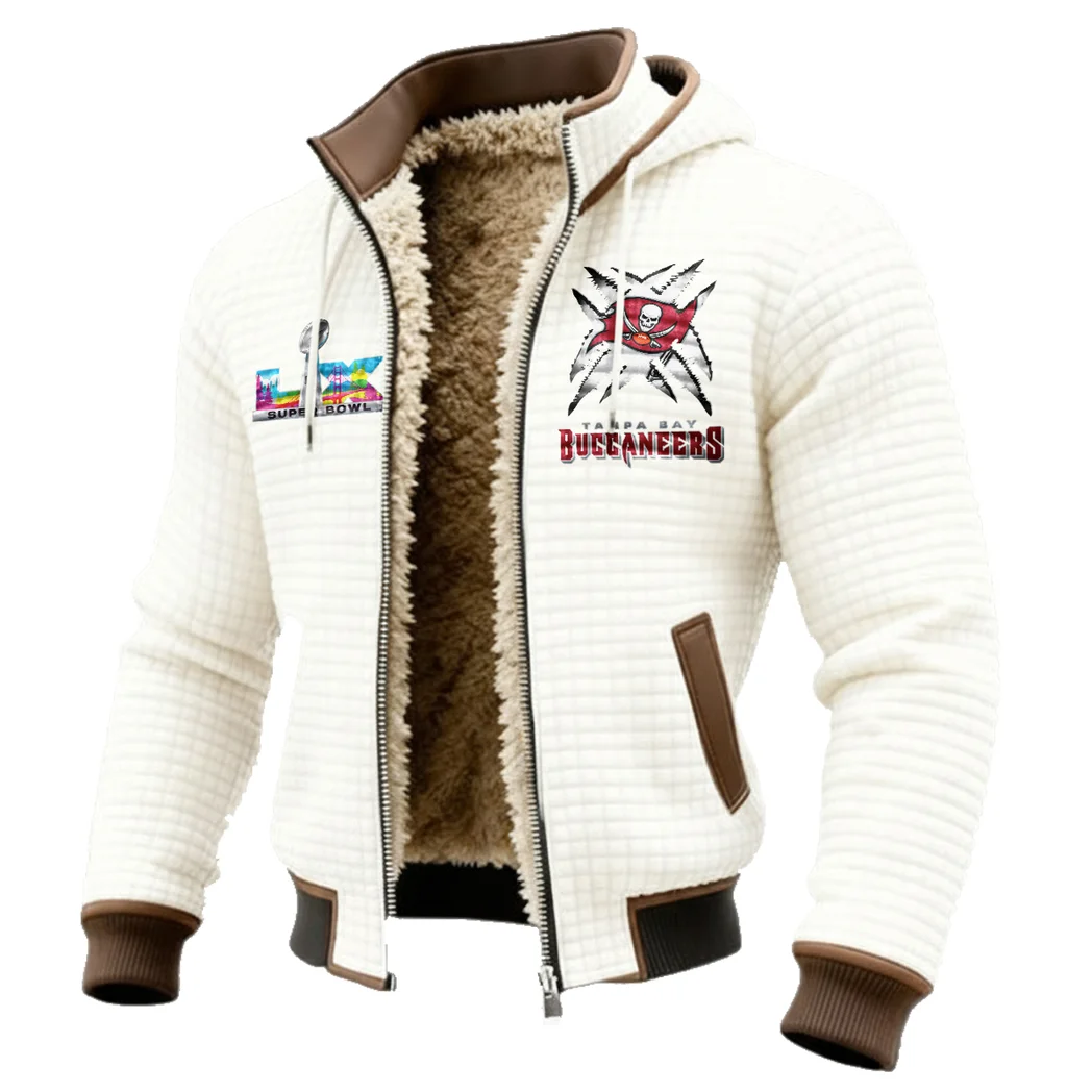 Pirate Squad Fleece-Lined Hooded Jacket, Soft-Touch Thermal Outerwear HVN1457TB - White - Image 2