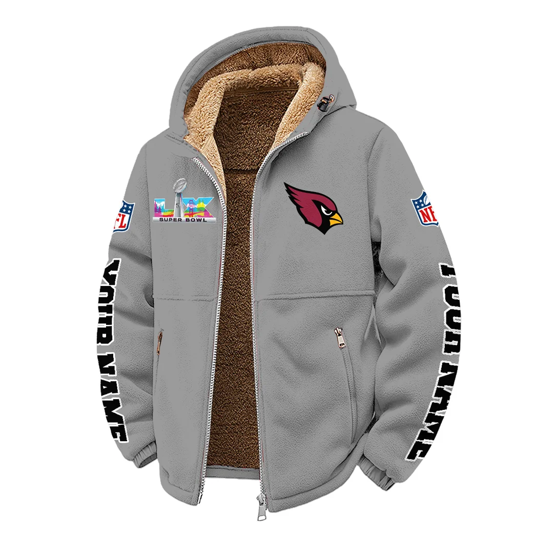 Winged Pride Winter Fleece Jacket, All-Mountain Sport Jacket HVN1458AC - Grey - Image 2