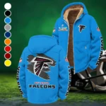 Red Crew Winter Fleece Jacket, Anti-Pill Thermal Fleece HVN1458AF - Cyan