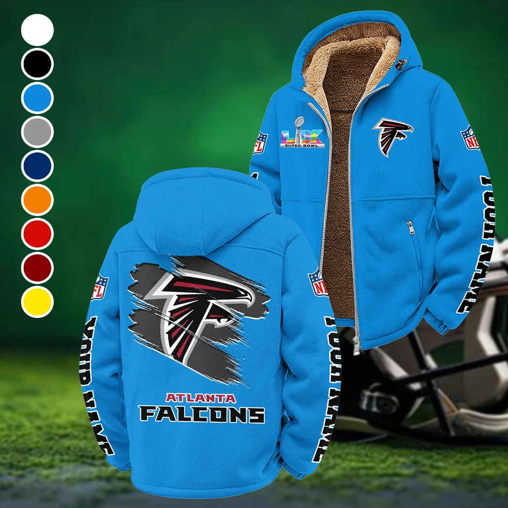 Red Crew Winter Fleece Jacket, Anti-Pill Thermal Fleece HVN1458AF - Cyan