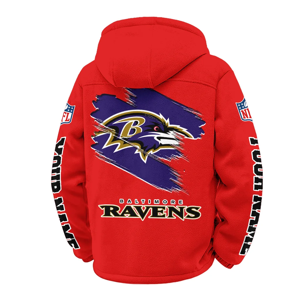 Football Purple Crew Winter Fleece Jacket, Arctic Expedition Fleece HVN1458BR - Red - Image 3