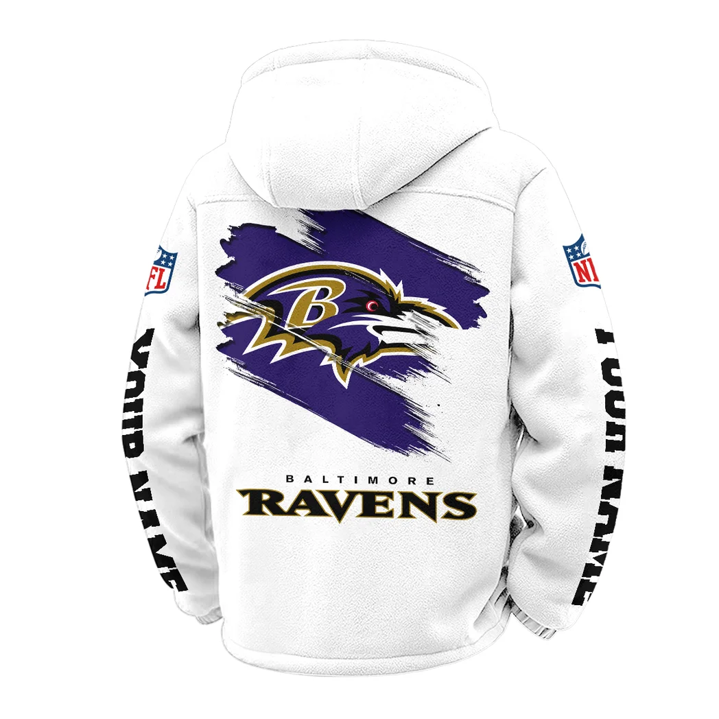 Football Purple Crew Winter Fleece Jacket, Arctic Expedition Fleece HVN1458BR - White - Image 3