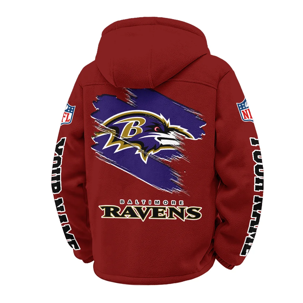 Football Purple Crew Winter Fleece Jacket, Arctic Expedition Fleece HVN1458BR - Wine - Image 3