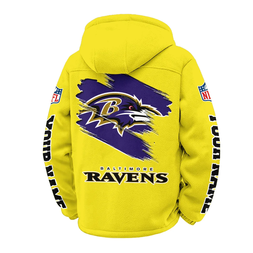 Football Purple Crew Winter Fleece Jacket, Arctic Expedition Fleece HVN1458BR - Yellow - Image 3