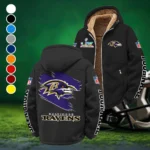 Football Purple Crew Winter Fleece Jacket, Arctic Expedition Fleece HVN1458BR - Black