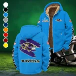 Football Purple Crew Winter Fleece Jacket, Arctic Expedition Fleece HVN1458BR - Cyan