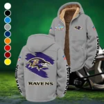 Football Purple Crew Winter Fleece Jacket, Arctic Expedition Fleece HVN1458BR - Grey