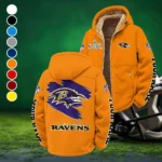 Football Purple Crew Winter Fleece Jacket, Arctic Expedition Fleece HVN1458BR - Orange
