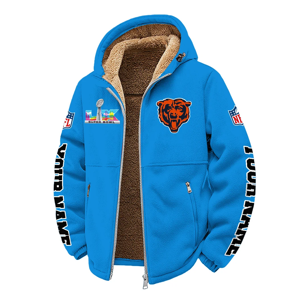 Navy Pride Winter Fleece Jacket, Breathable Winter Comfort HVN1458CB - Cyan - Image 2