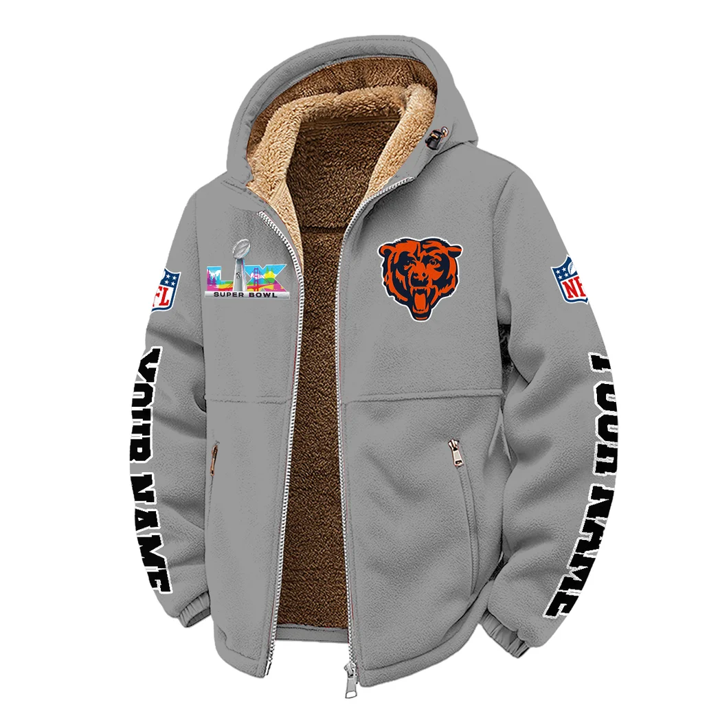 Navy Pride Winter Fleece Jacket, Breathable Winter Comfort HVN1458CB - Grey - Image 2