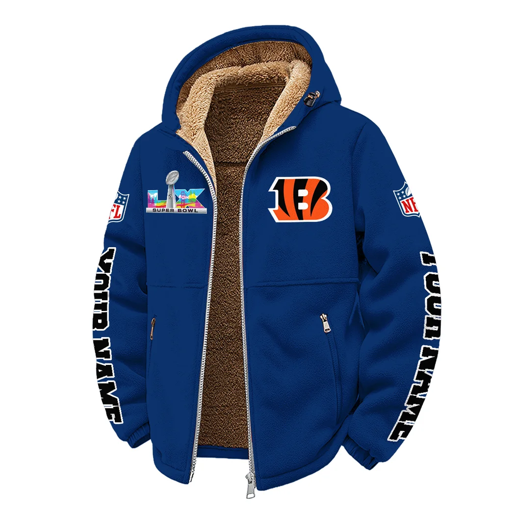 Football Tiger Crew Winter Fleece Jacket, Brushed Interior Winter Fleece HVN1458CI - Navy - Image 2
