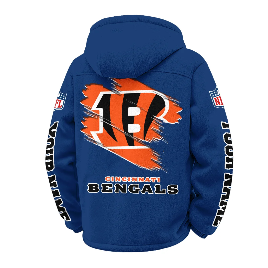 Football Tiger Crew Winter Fleece Jacket, Brushed Interior Winter Fleece HVN1458CI - Navy - Image 3