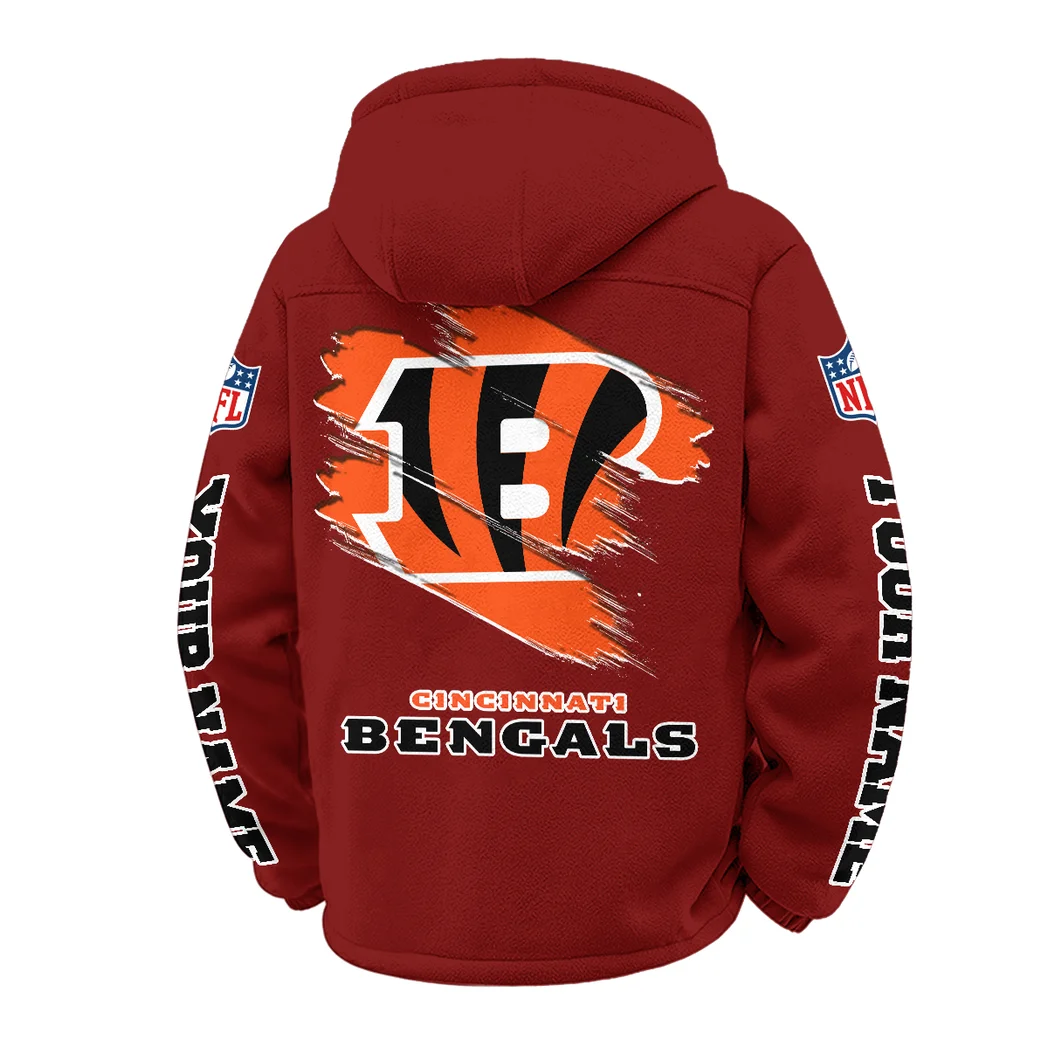 Football Tiger Crew Winter Fleece Jacket, Brushed Interior Winter Fleece HVN1458CI - Wine - Image 3