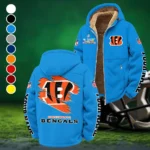 Football Tiger Crew Winter Fleece Jacket, Brushed Interior Winter Fleece HVN1458CI - Cyan