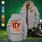 Football Tiger Crew Winter Fleece Jacket, Brushed Interior Winter Fleece HVN1458CI - Grey