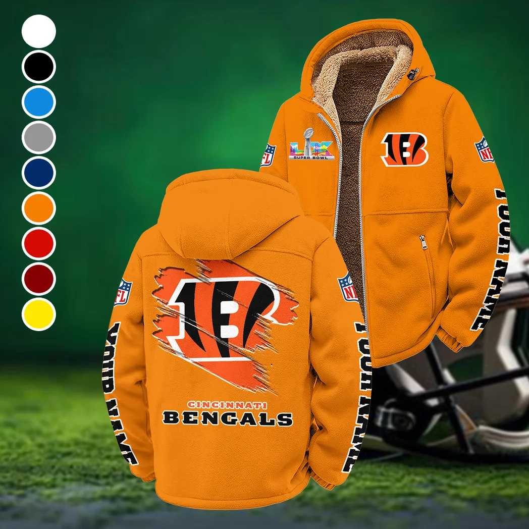 Football Tiger Crew Winter Fleece Jacket, Brushed Interior Winter Fleece HVN1458CI - Orange