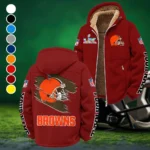 Football Brown Crew Winter Fleece Jacket, Cold Weather Hiking Fleece HVN1458CL - Wine