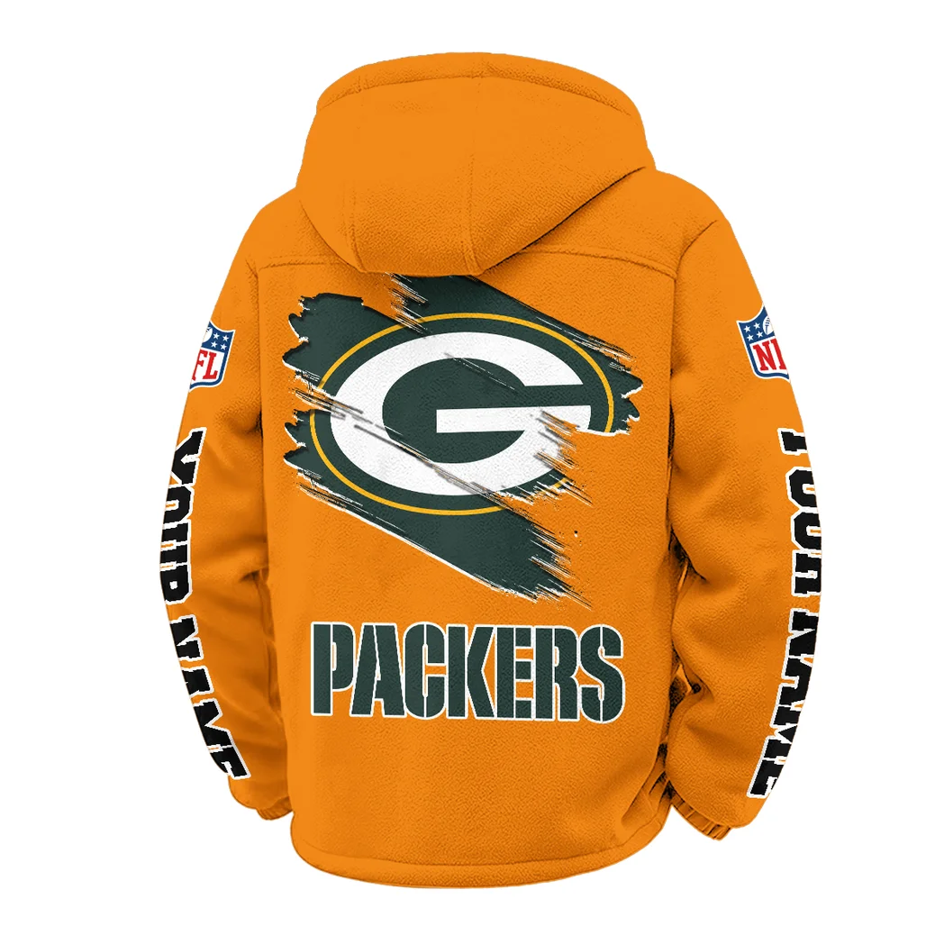 Game Day Squad Winter Fleece Jacket, Extreme Cold Fleece Coat HVN1458GP - Orange - Image 3