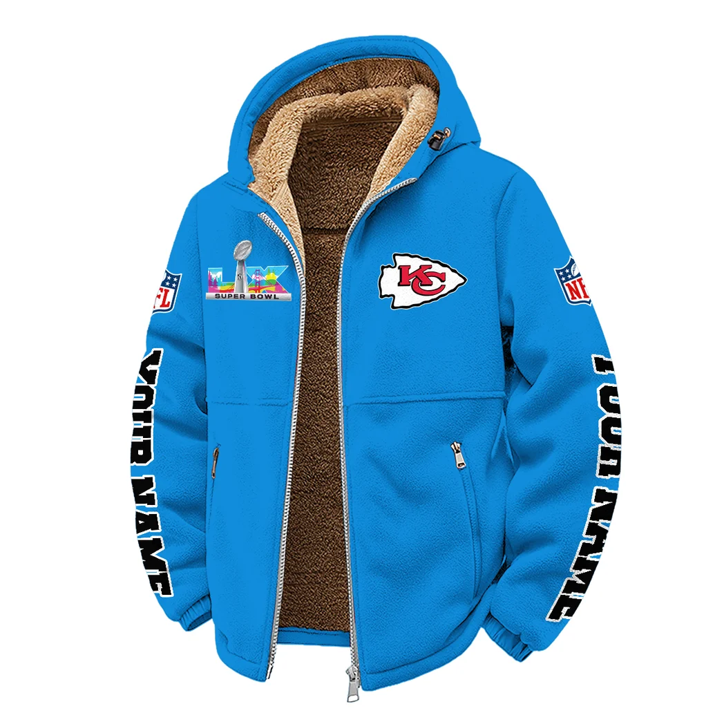 Fan Squad Winter Fleece Jacket, High-Performance Trail Jacket HVN1458KC - Cyan - Image 2