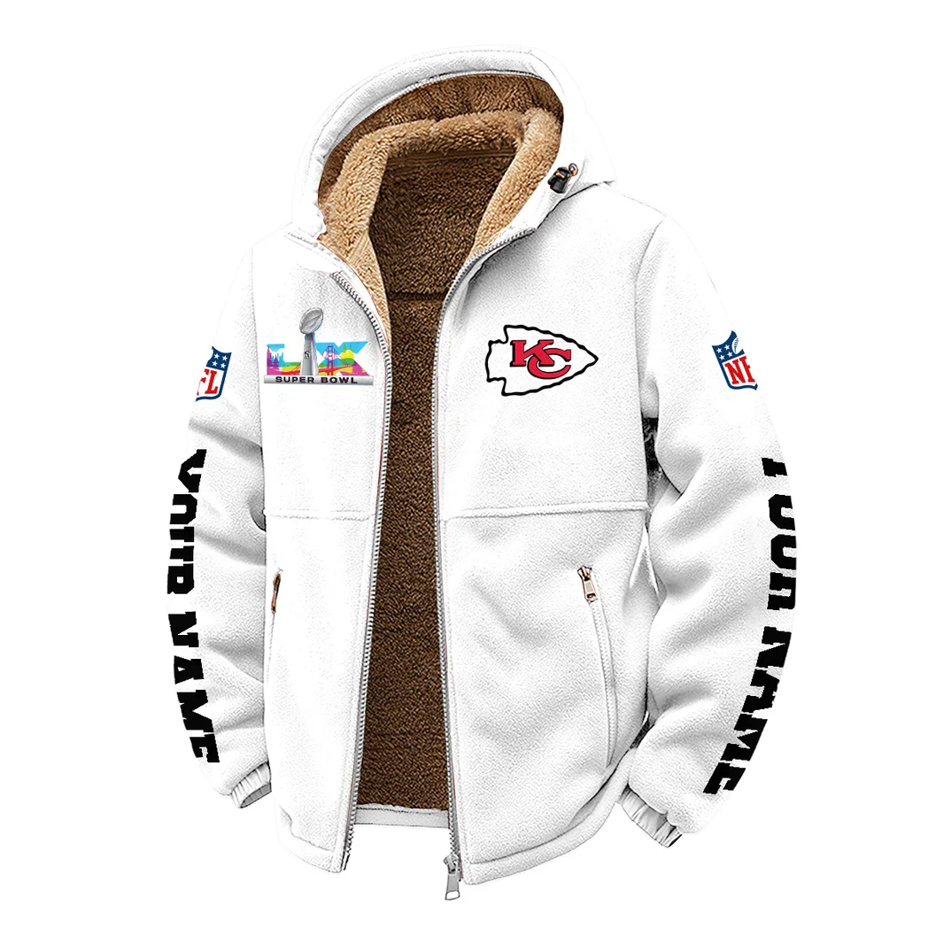Fan Squad Winter Fleece Jacket, High-Performance Trail Jacket HVN1458KC - White - Image 2