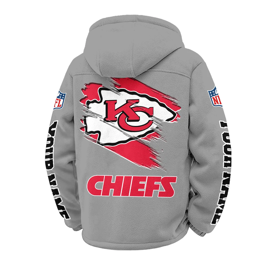 Fan Squad Winter Fleece Jacket, High-Performance Trail Jacket HVN1458KC - Grey - Image 3