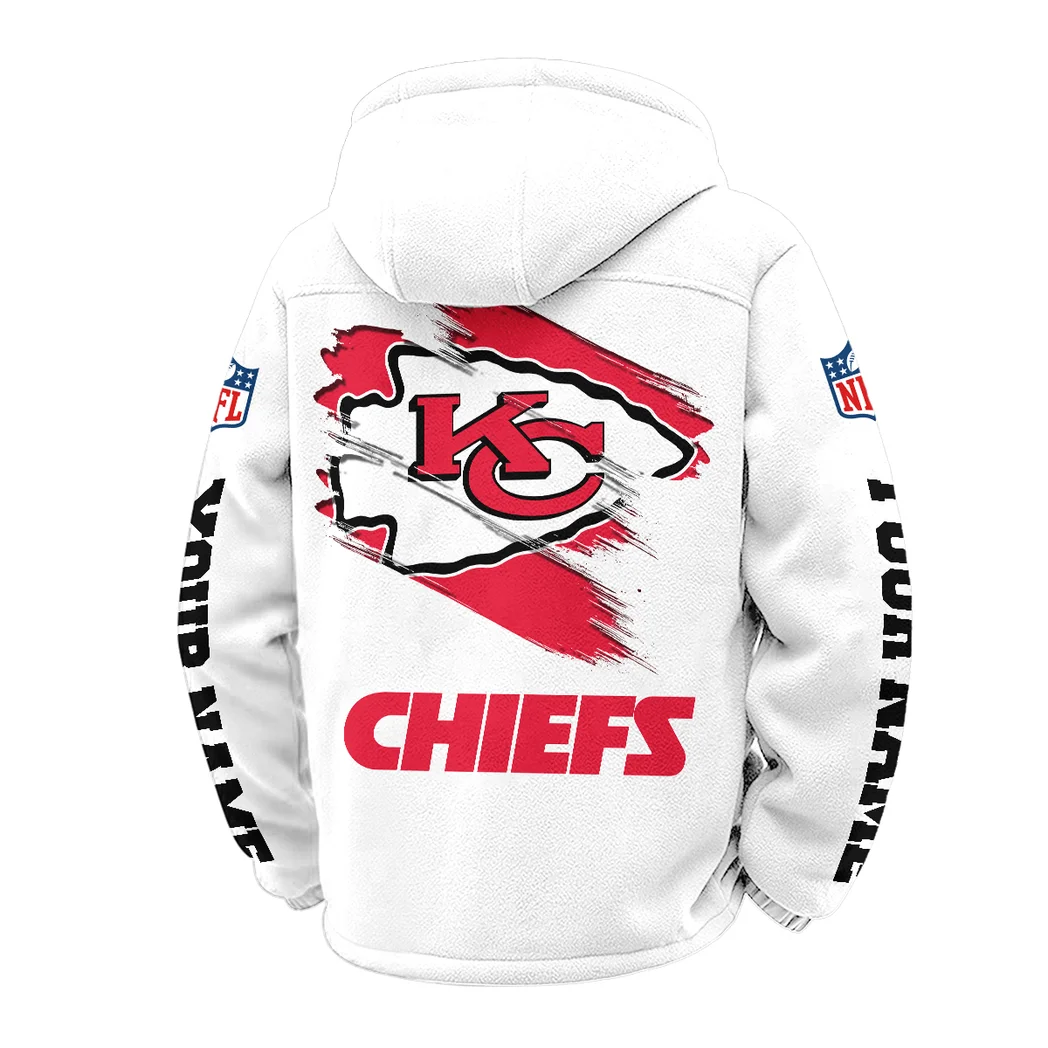 Fan Squad Winter Fleece Jacket, High-Performance Trail Jacket HVN1458KC - White - Image 3