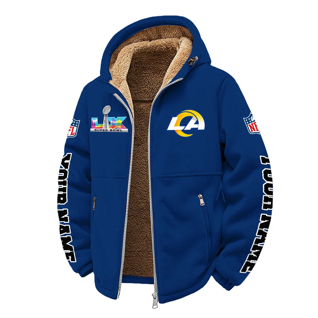 Ram Crew Winter Fleece Jacket, Insulated Sport Hoody HVN1458LA - Navy - Image 2