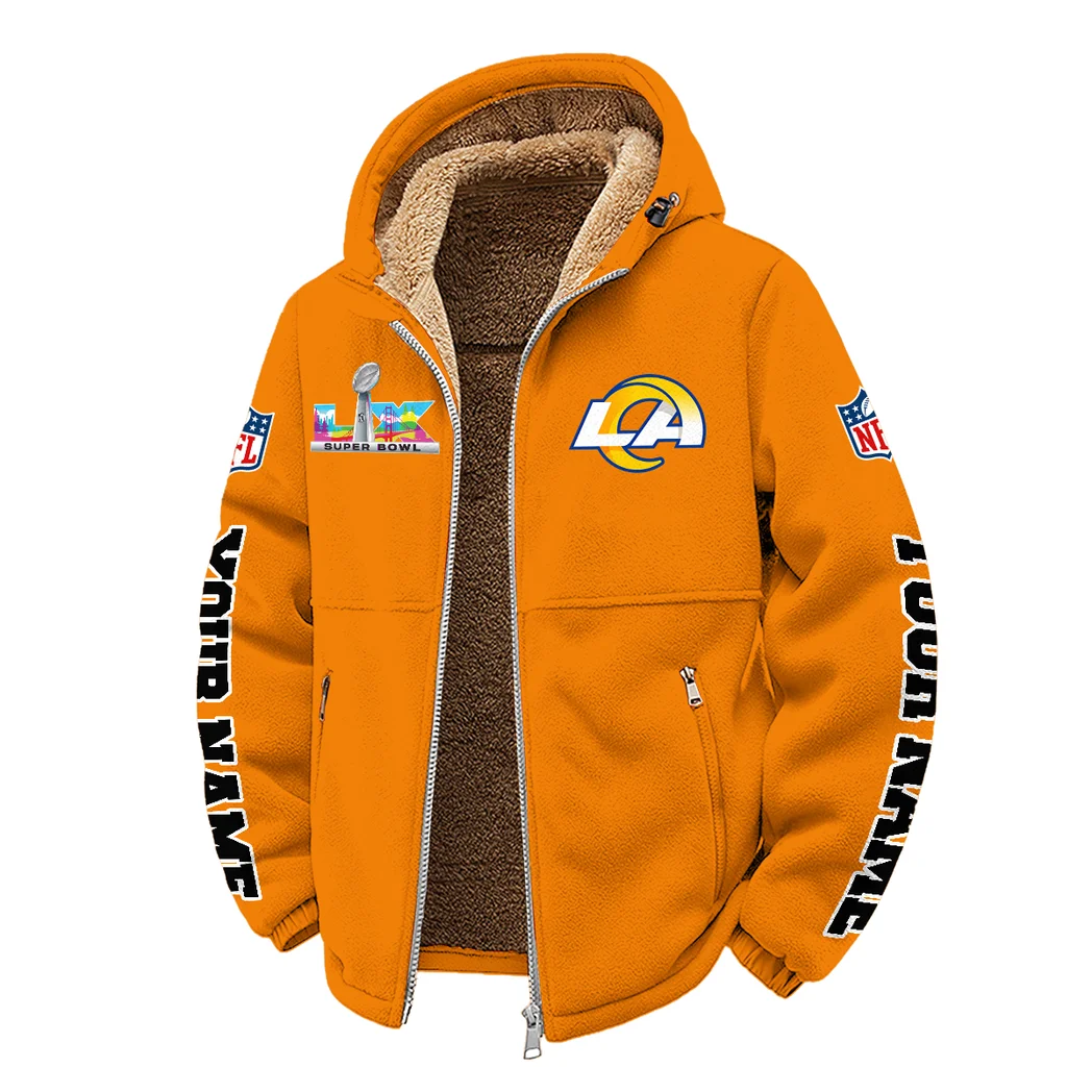 Ram Crew Winter Fleece Jacket, Insulated Sport Hoody HVN1458LA - Orange - Image 2
