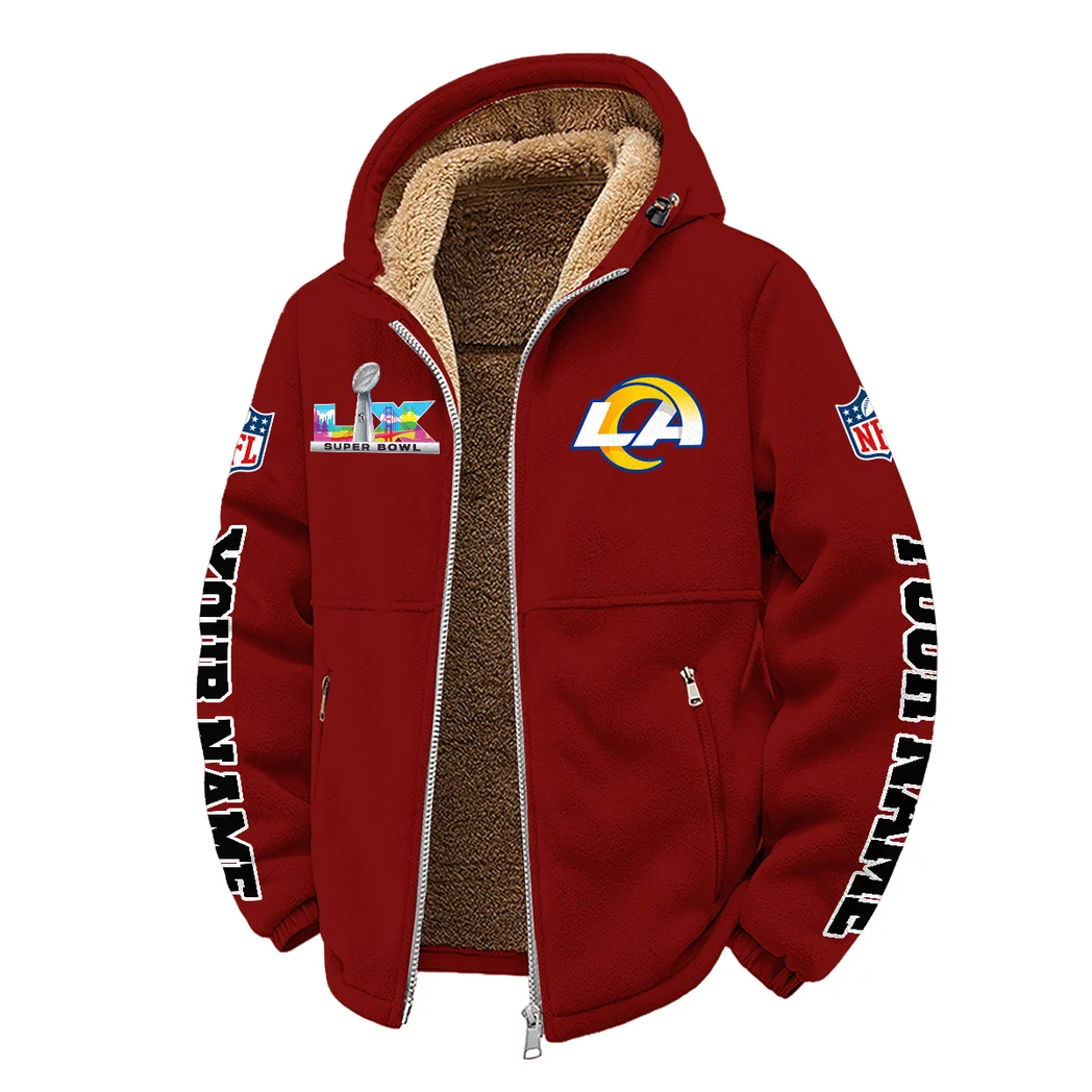 Ram Crew Winter Fleece Jacket, Insulated Sport Hoody HVN1458LA - Wine - Image 2