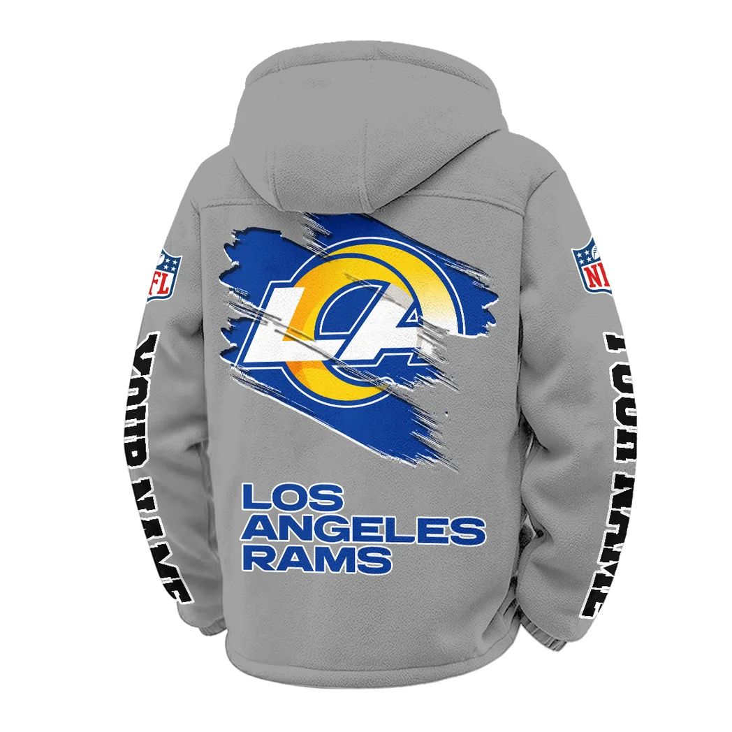 Ram Crew Winter Fleece Jacket, Insulated Sport Hoody HVN1458LA - Grey - Image 3