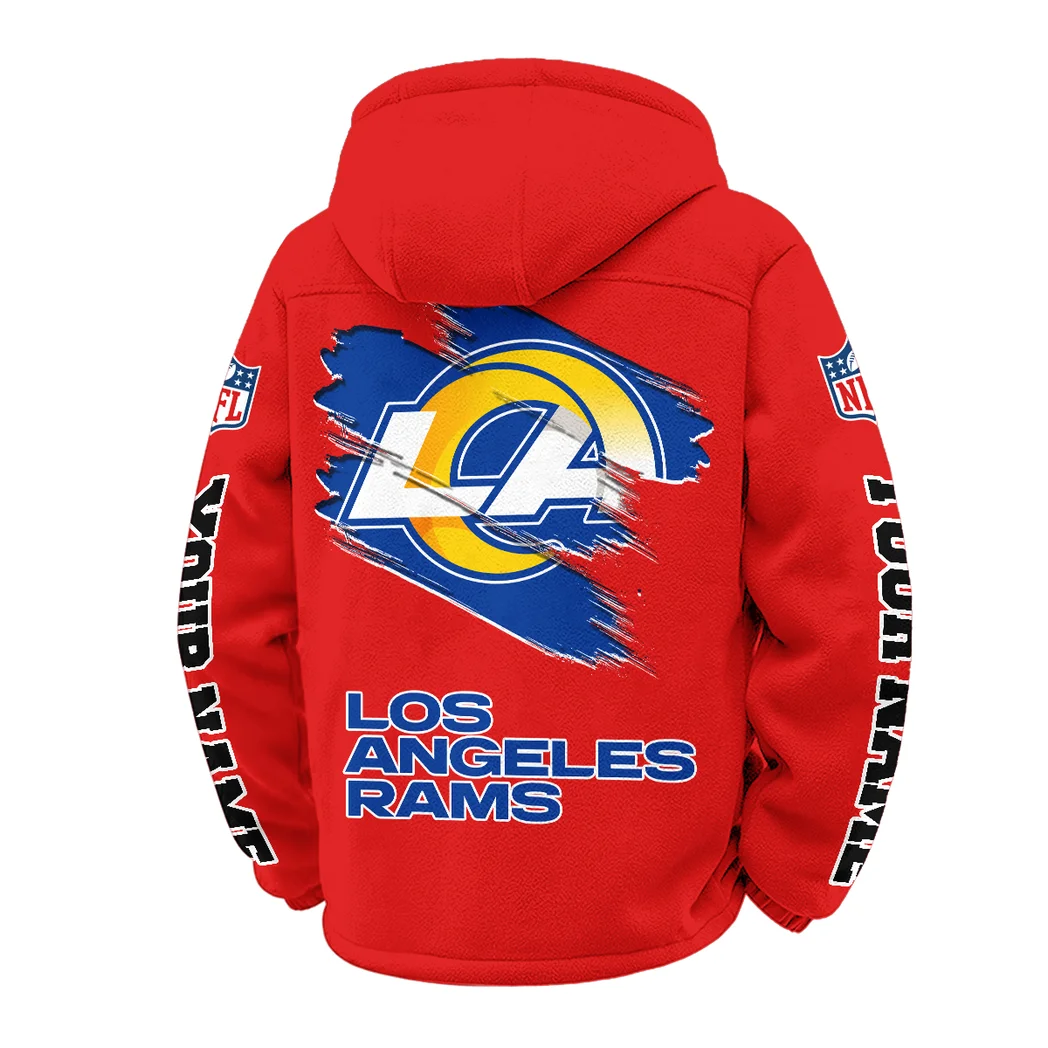 Ram Crew Winter Fleece Jacket, Insulated Sport Hoody HVN1458LA - Red - Image 3