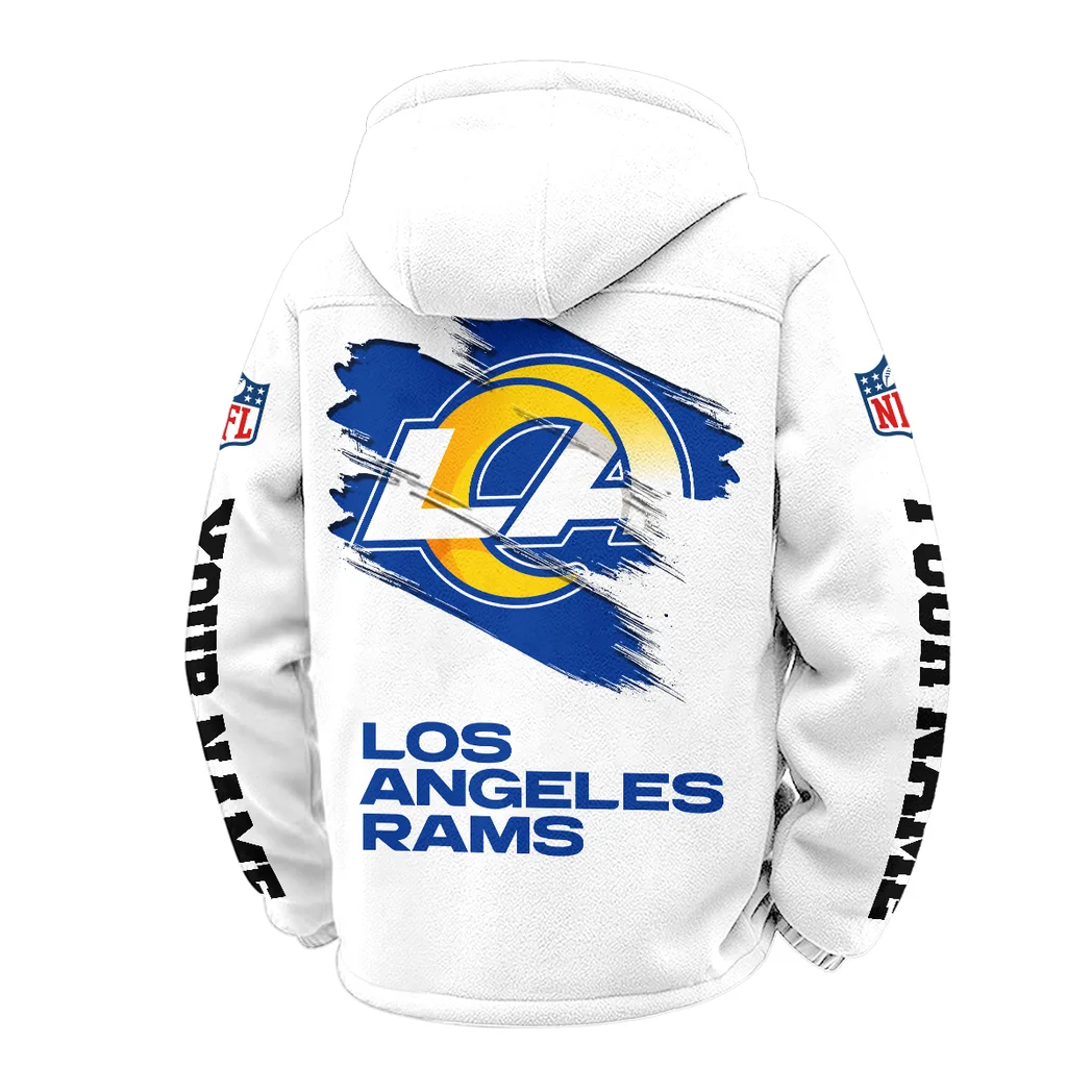 Ram Crew Winter Fleece Jacket, Insulated Sport Hoody HVN1458LA - White - Image 3