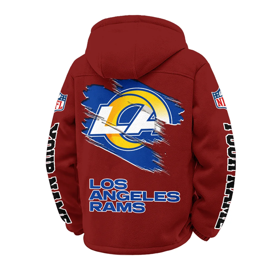 Ram Crew Winter Fleece Jacket, Insulated Sport Hoody HVN1458LA - Wine - Image 3