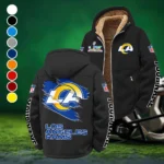 Ram Crew Winter Fleece Jacket, Insulated Sport Hoody HVN1458LA - Black