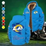 Ram Crew Winter Fleece Jacket, Insulated Sport Hoody HVN1458LA - Cyan