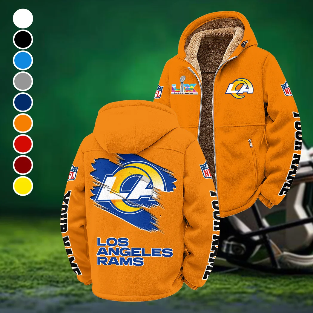 Ram Crew Winter Fleece Jacket, Insulated Sport Hoody HVN1458LA - Orange