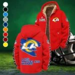Ram Crew Winter Fleece Jacket, Insulated Sport Hoody HVN1458LA - Red