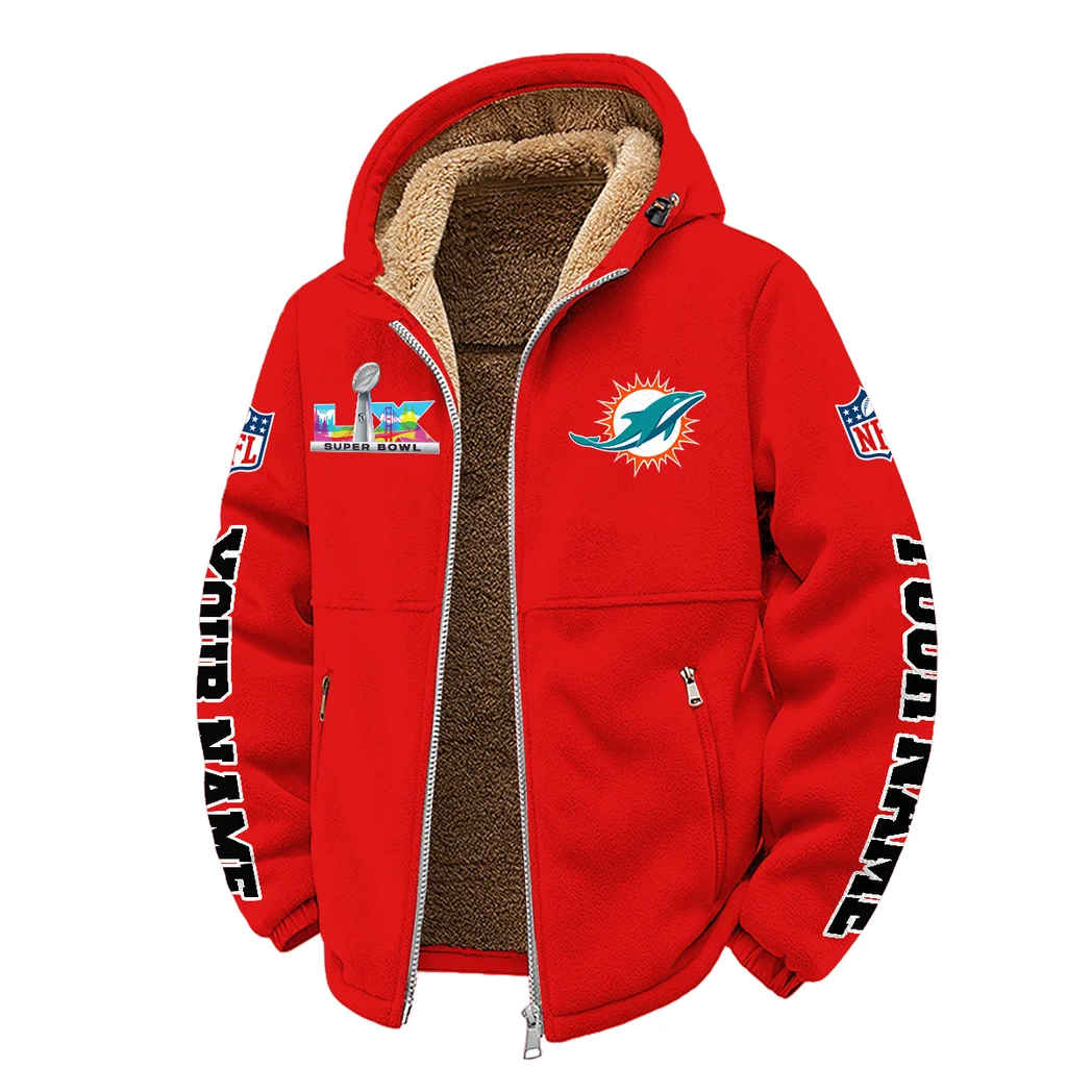 Midnight Saints Winter Fleece Jacket, Polar Climate Fleece HVN1458MD - Red - Image 2